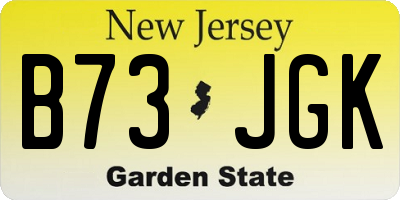 NJ license plate B73JGK
