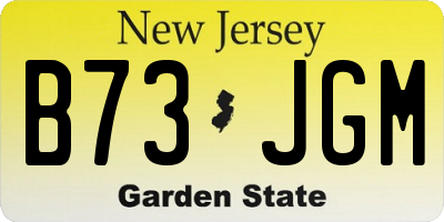 NJ license plate B73JGM