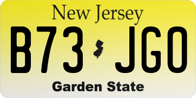 NJ license plate B73JGO