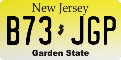 NJ license plate B73JGP