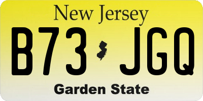 NJ license plate B73JGQ