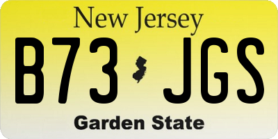NJ license plate B73JGS