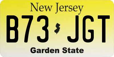 NJ license plate B73JGT