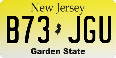 NJ license plate B73JGU