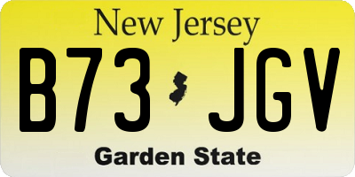 NJ license plate B73JGV
