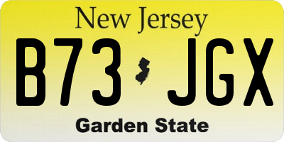 NJ license plate B73JGX