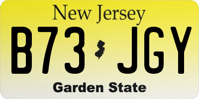 NJ license plate B73JGY
