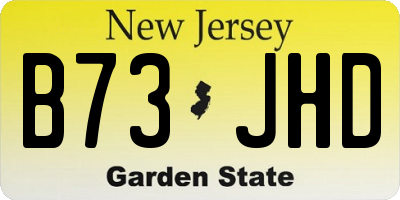 NJ license plate B73JHD