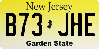 NJ license plate B73JHE