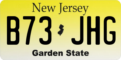 NJ license plate B73JHG