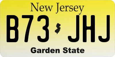 NJ license plate B73JHJ