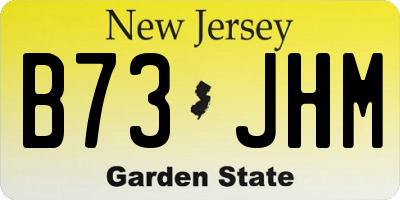 NJ license plate B73JHM
