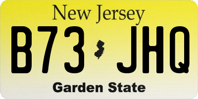 NJ license plate B73JHQ