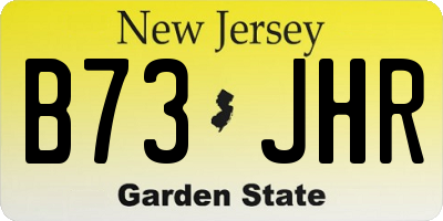 NJ license plate B73JHR