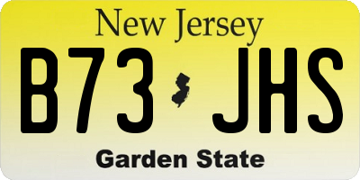 NJ license plate B73JHS