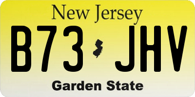 NJ license plate B73JHV