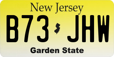 NJ license plate B73JHW