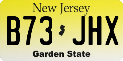 NJ license plate B73JHX