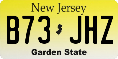 NJ license plate B73JHZ