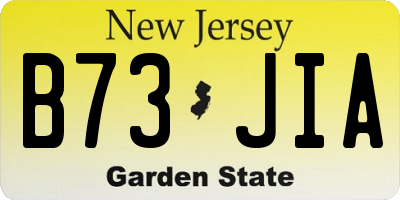 NJ license plate B73JIA