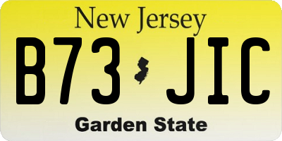 NJ license plate B73JIC