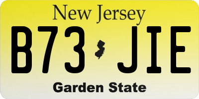 NJ license plate B73JIE