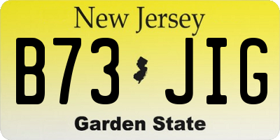 NJ license plate B73JIG