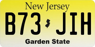 NJ license plate B73JIH