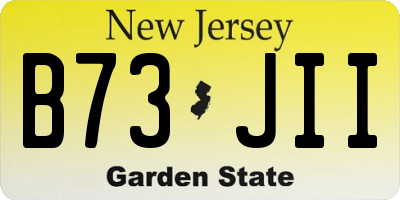 NJ license plate B73JII