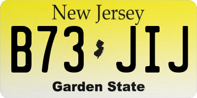NJ license plate B73JIJ