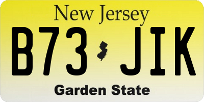 NJ license plate B73JIK