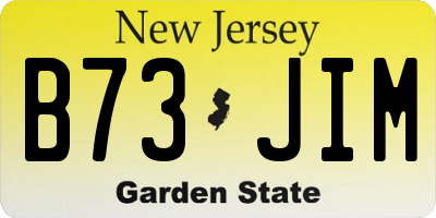 NJ license plate B73JIM