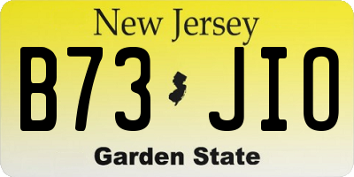 NJ license plate B73JIO