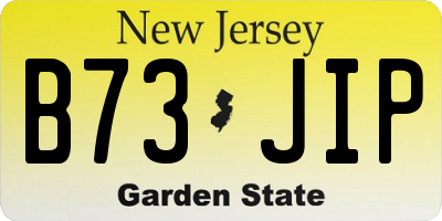 NJ license plate B73JIP