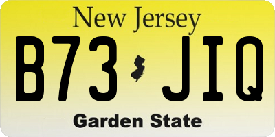 NJ license plate B73JIQ