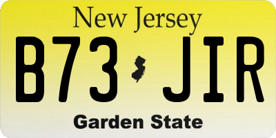 NJ license plate B73JIR