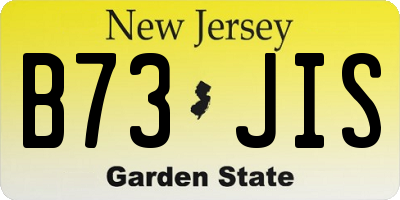 NJ license plate B73JIS
