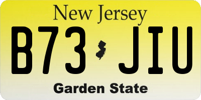 NJ license plate B73JIU