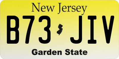 NJ license plate B73JIV