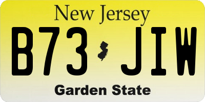 NJ license plate B73JIW