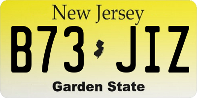 NJ license plate B73JIZ