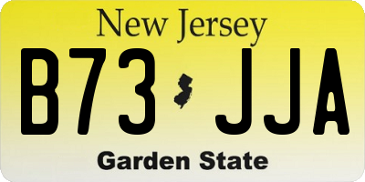NJ license plate B73JJA