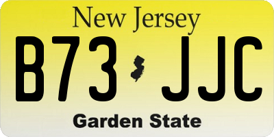 NJ license plate B73JJC