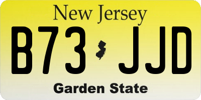 NJ license plate B73JJD
