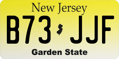 NJ license plate B73JJF
