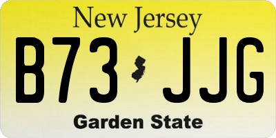 NJ license plate B73JJG