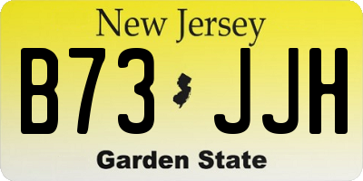 NJ license plate B73JJH