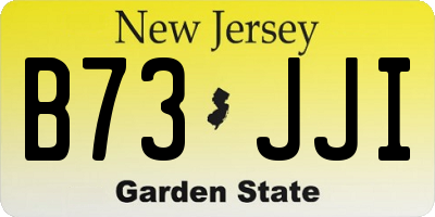 NJ license plate B73JJI