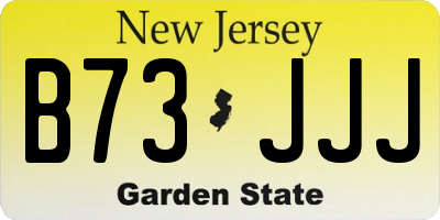 NJ license plate B73JJJ