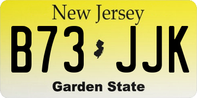 NJ license plate B73JJK